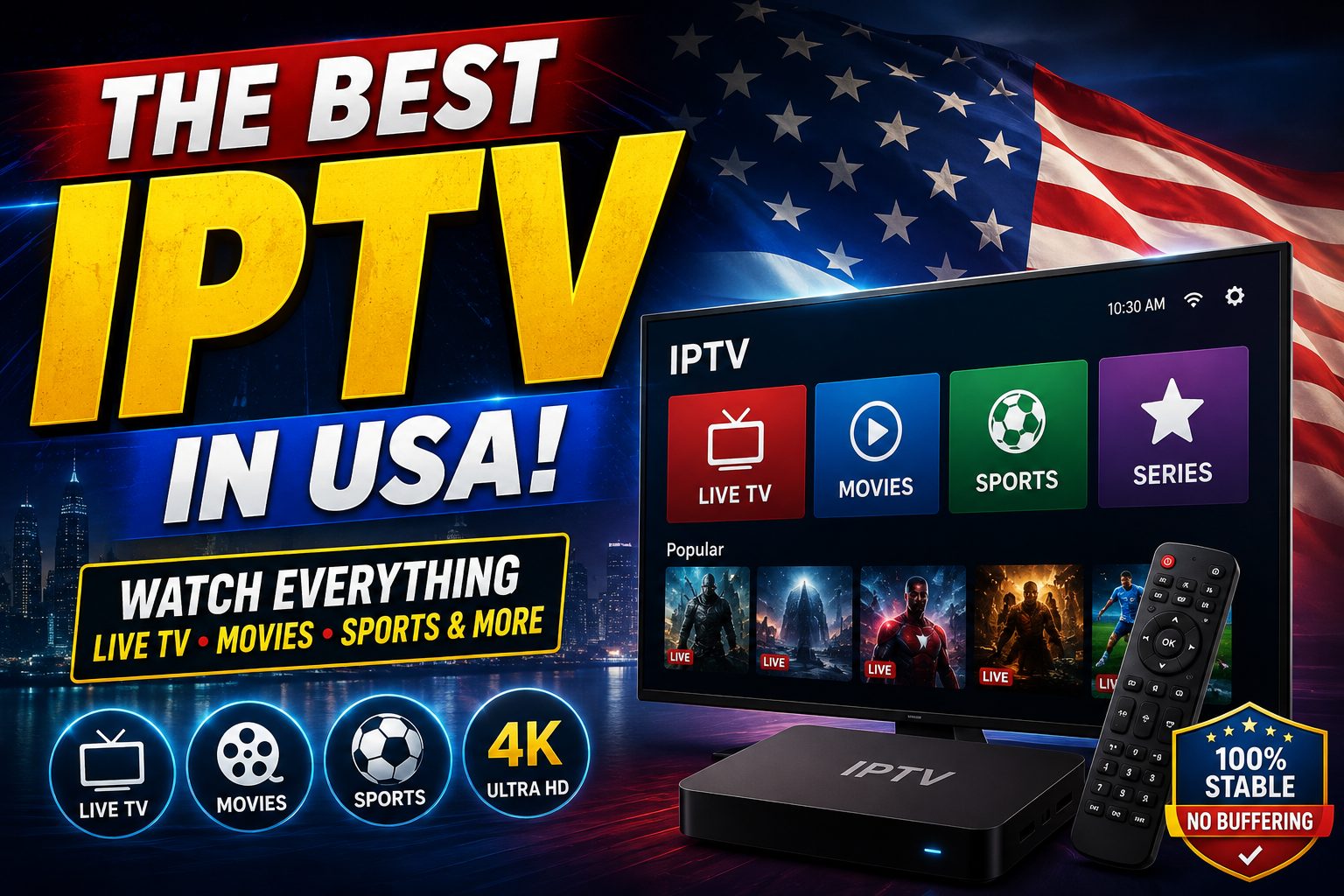 Best IPTV Service United States 2026: Real User Review: 18 Months of Daily Use - best IPTV USA 2026, NFL, NBA and UFC live, movies and 4K streaming on Firestick, Roku and Smart TV